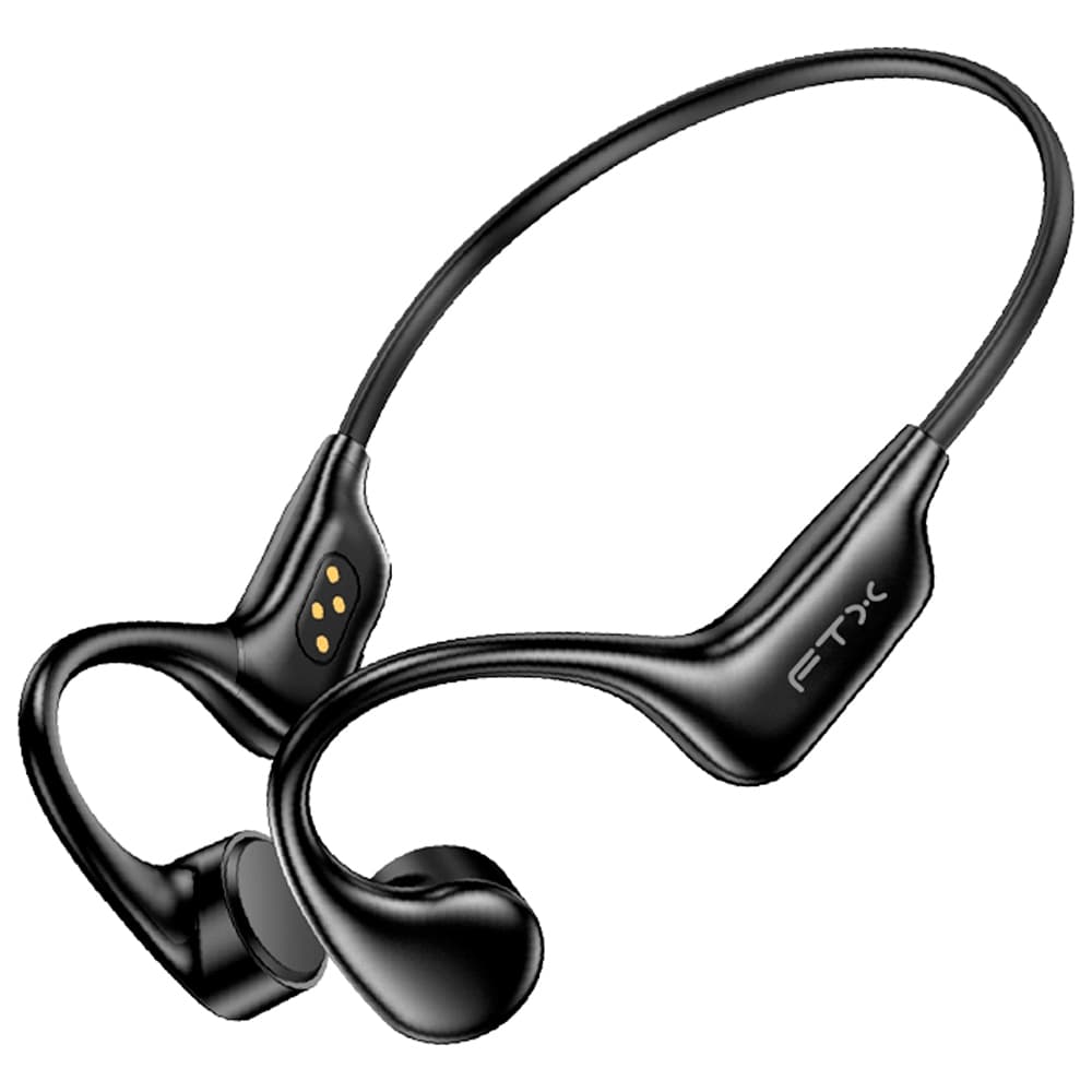 Fone Condução Óssea FTX Esportivo Bluetooth Sem Fio Preto