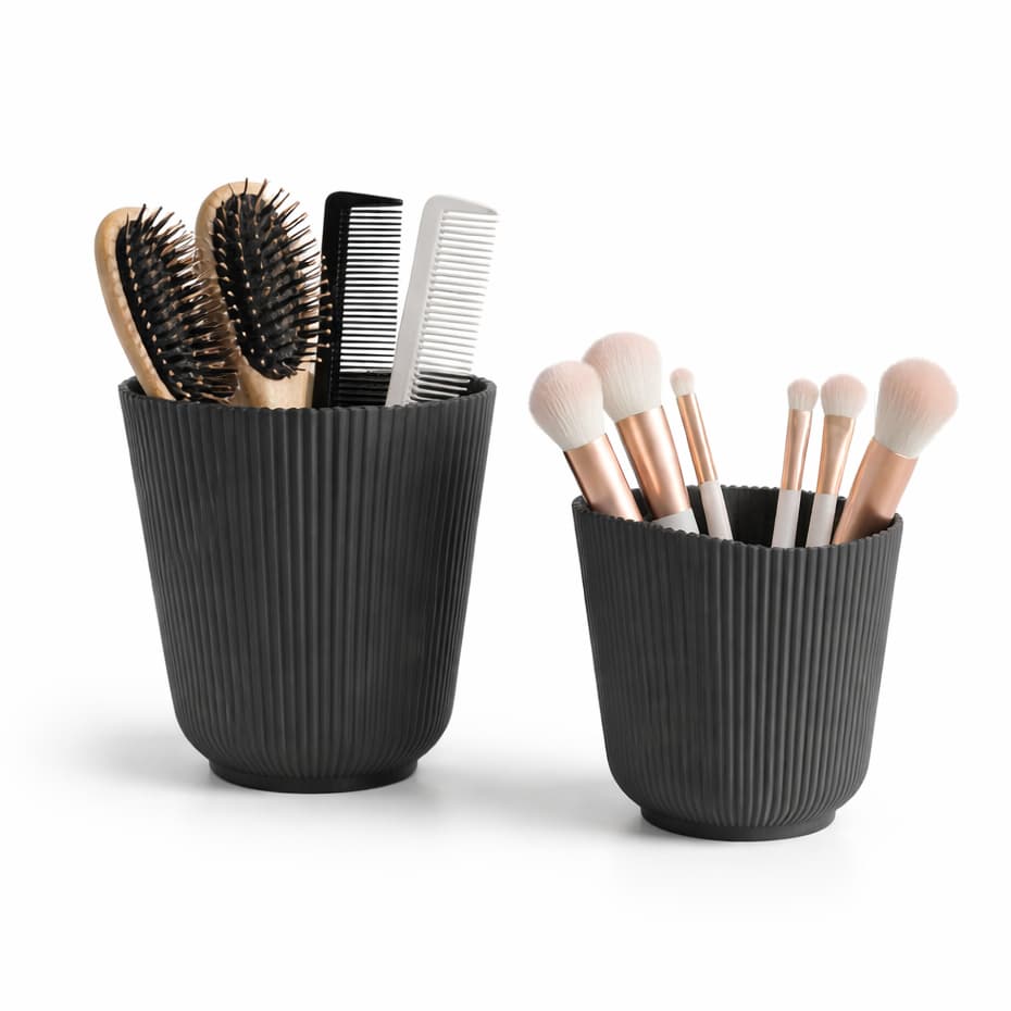 Kit 2 Porta Pincel Vaso Flores Maquiagem Multifuncional Portátil Organizador Penteadeira Maquiagem