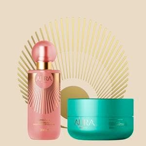 Body splash Aurora Shine 200ml + Manteiga Iluminadora Afrodite Garden 200ml