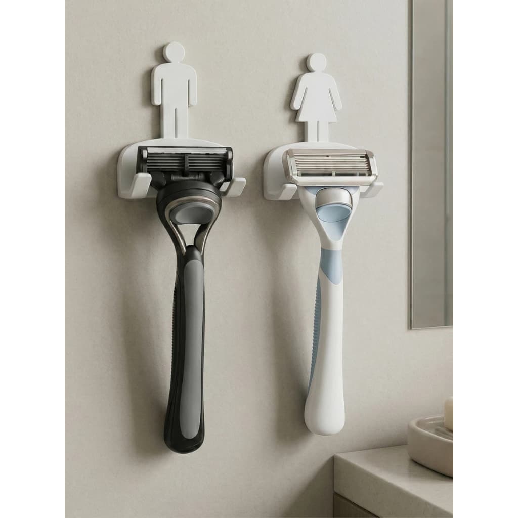 Kit Suportes Porta Gilete Masculino e Feminino Lâmina de Barbear