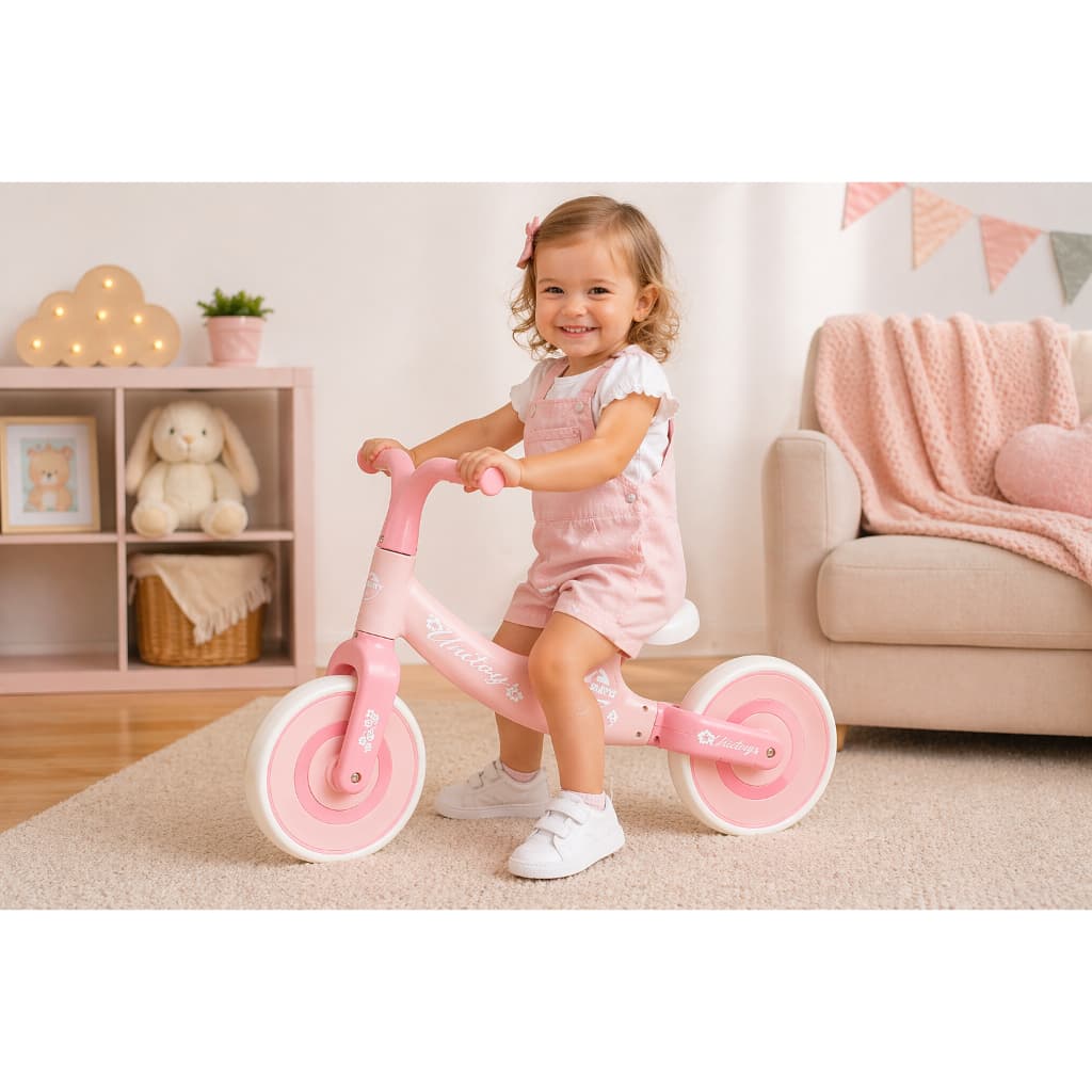 Bicicleta Infantil Sem Pedal Rosa Equilíbrio Criança 2 a 5 Anos Aprendizado aro 12