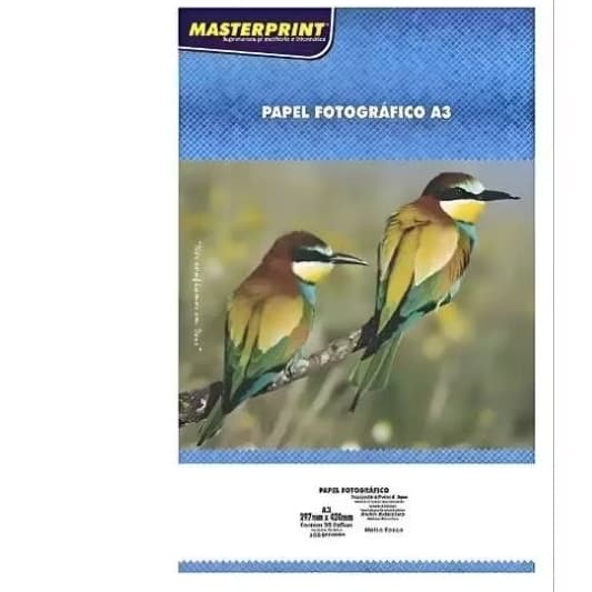 Papel Adesivo Branco 108g A3 (20 Folhas) - Masterprint Branco Ideal para Impressão Profisssional