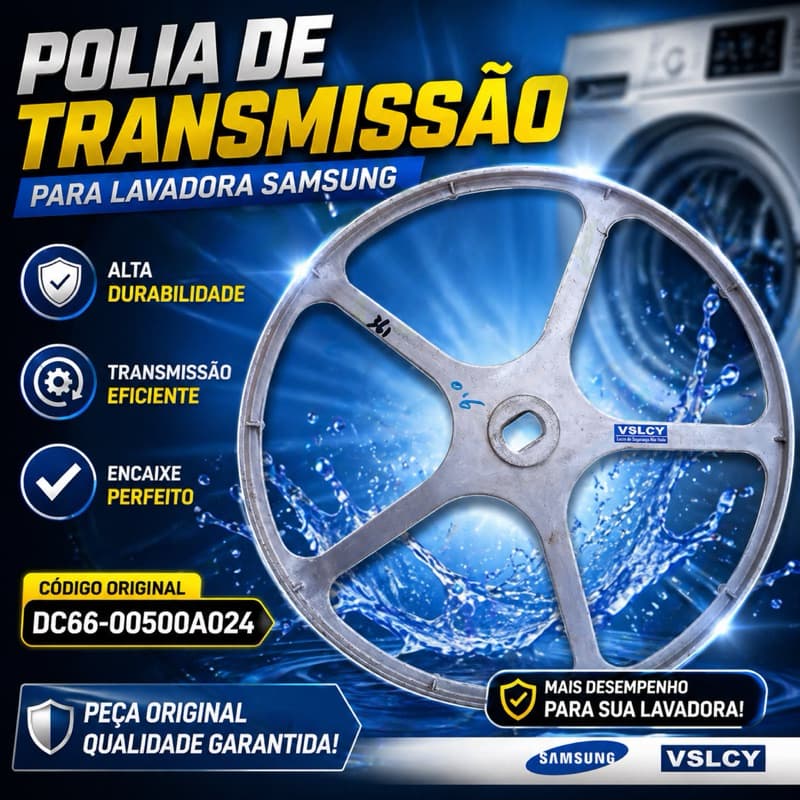 Polia de Transmissão para Lavadora Samsung WF106 | Código DC66-00500A024 Original