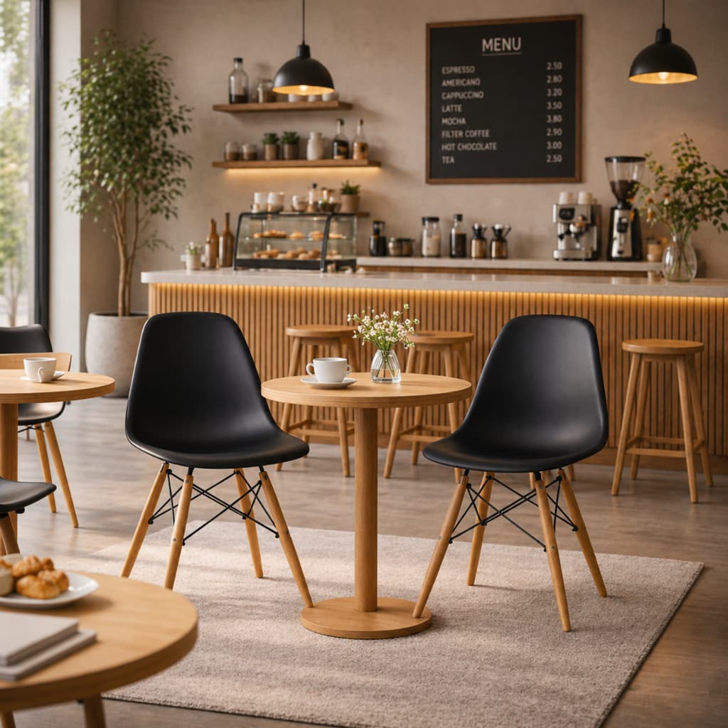 Kit com 1 ou 2 Cadeiras Eames Eiffel – Branco e Preto para Cozinha e Sala de Jantar