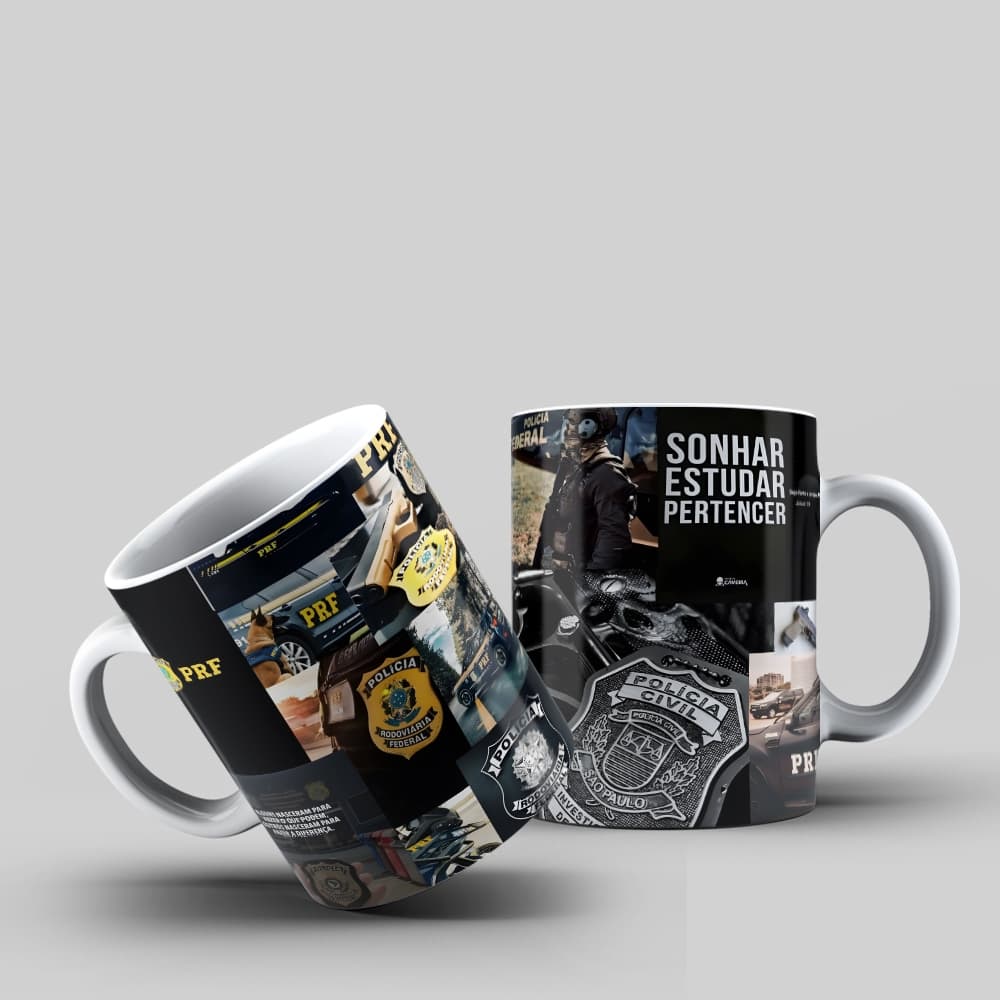 Caneca Orgulho Policial PRF PF Distintivo Brasil Força ☕️👮‍♂️🇧🇷