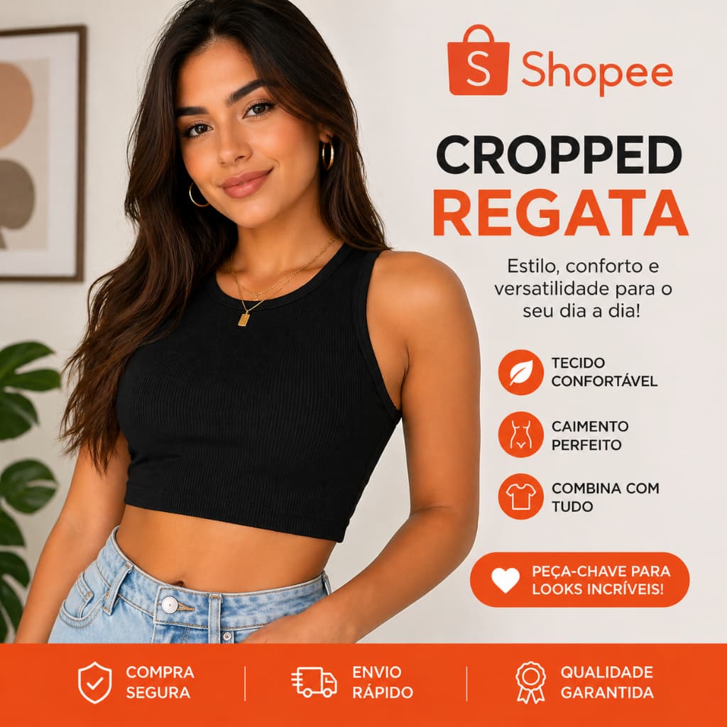 Blusinha Feminina Cropped Básico Nadador top Regata Canelada Diversas Cores Lisa Sem estampa