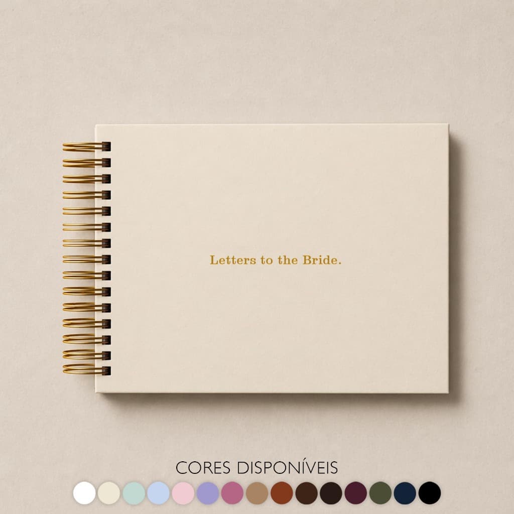 Caderno para Fotos e Scrapbook 25x18,5cm Personalizado Espiral Dourado