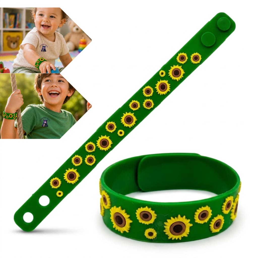 Pulseira Criança Infantil Autismo Doença Oculta TDH TEA Fibromialgia Silicone Ajustável Girassol