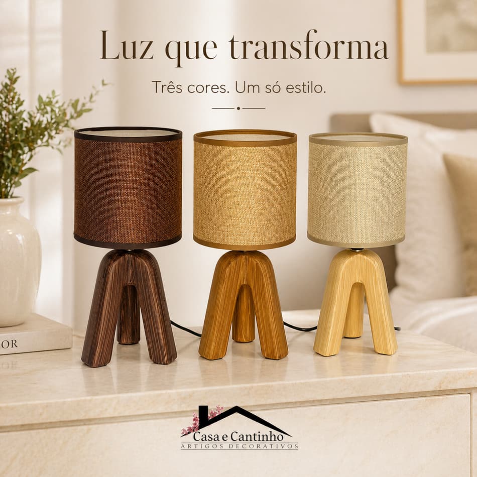 Luminária Abajur de Cabeceira Criado Mudo Mesa Escritório Sala Quarto Com Cúpula Bivolt