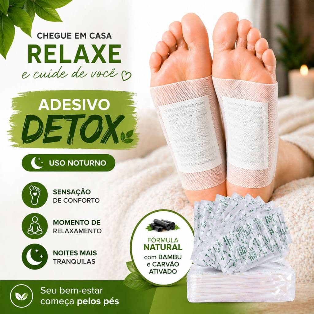 Adesivo Detox Para Pés Poderoso Relaxamento Dormindo Alívio Cansaço diário