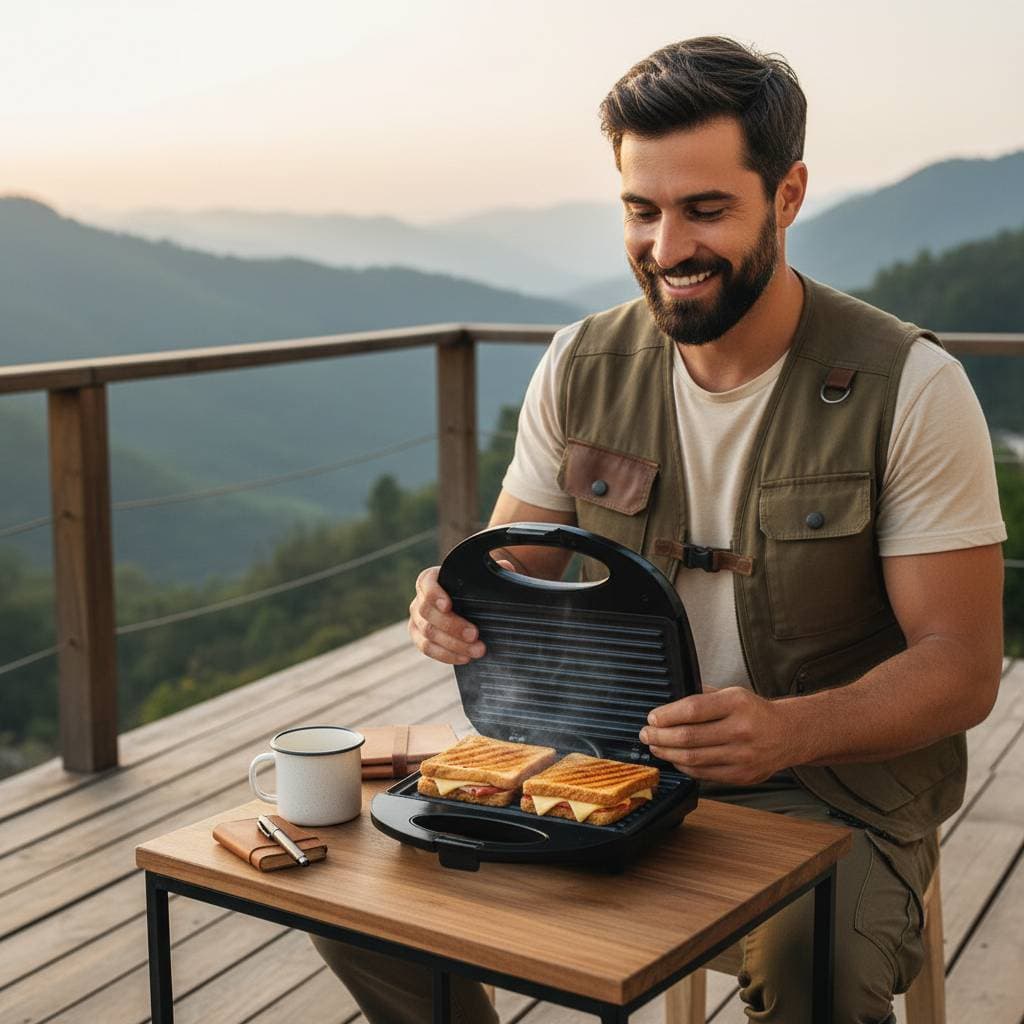 Sanduicheira Grill Eletrica Dupla Prensa Antiaderente Potencia 750w Rápida Prática