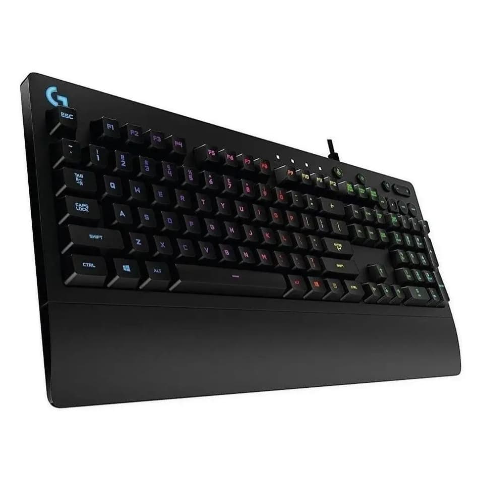 Teclado Logitech G Serie G QWERTY Romer-G inglês US cor preto com luz RGB
