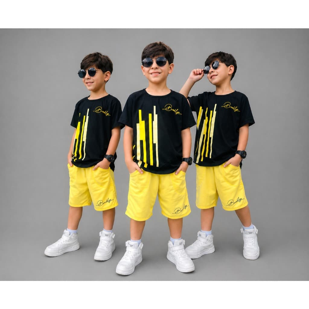 Conjunto Infantil Menino Juvenil Lançamento Juvenil Verão Premium Camisa  Bermuda Veste Do 2 ao 12 anos