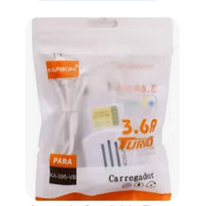 carregador de parede Kapbom KA-395-V8 branco com cabo Micro-USB
