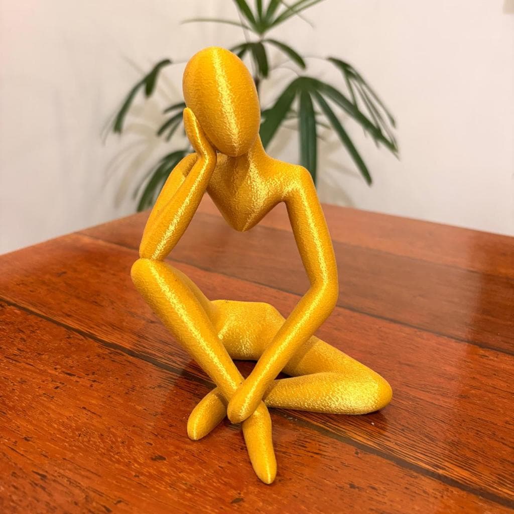 Escultura Minimalista Ressonância Celestial Dourada Decoração Casa Escritório Sala Impressão 3D