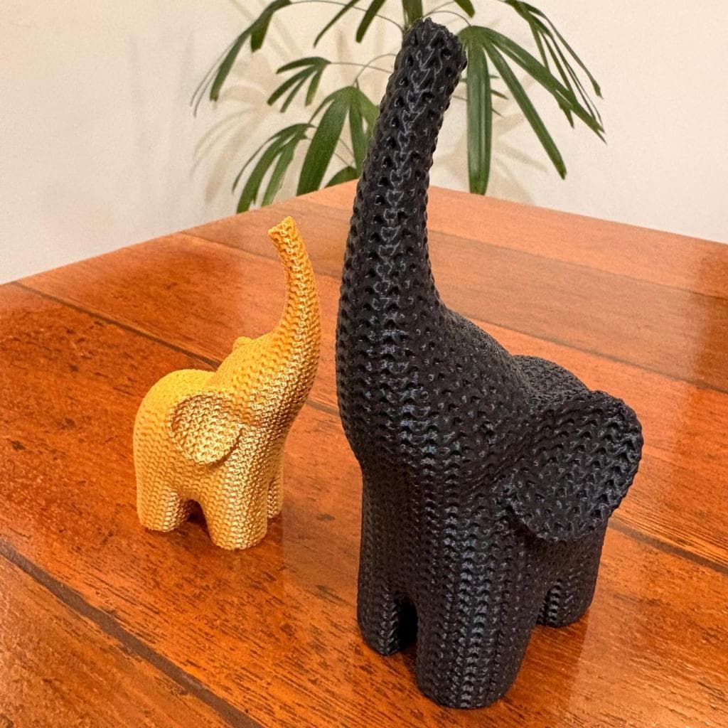 Kit 2 Elefante Mãe e Filho - Decoração Casa Sala Escritório Impressão 3D