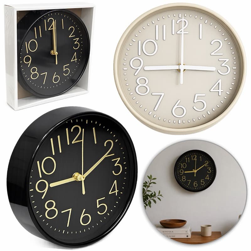 Relógio De Parede Redondo 20cm Decorativo Silencioso Moderno Sala Cozinha Quarto