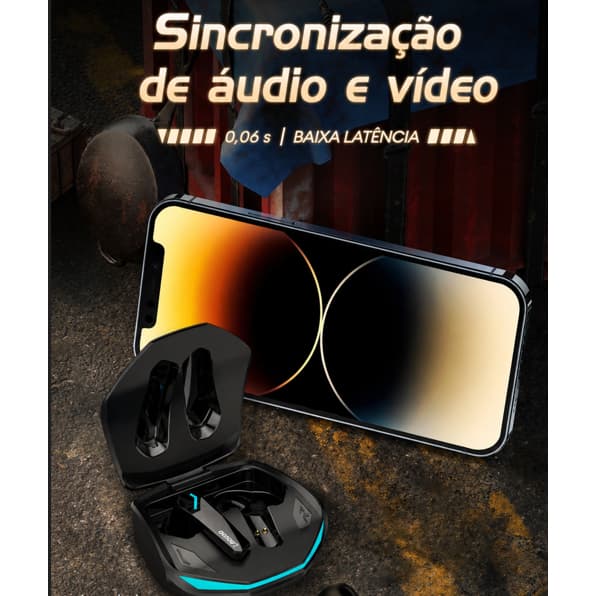 Fone Lenovo GM2 Pro | Bluetooth 5.3 Gamer Sem Fio Com Estojo Carregador