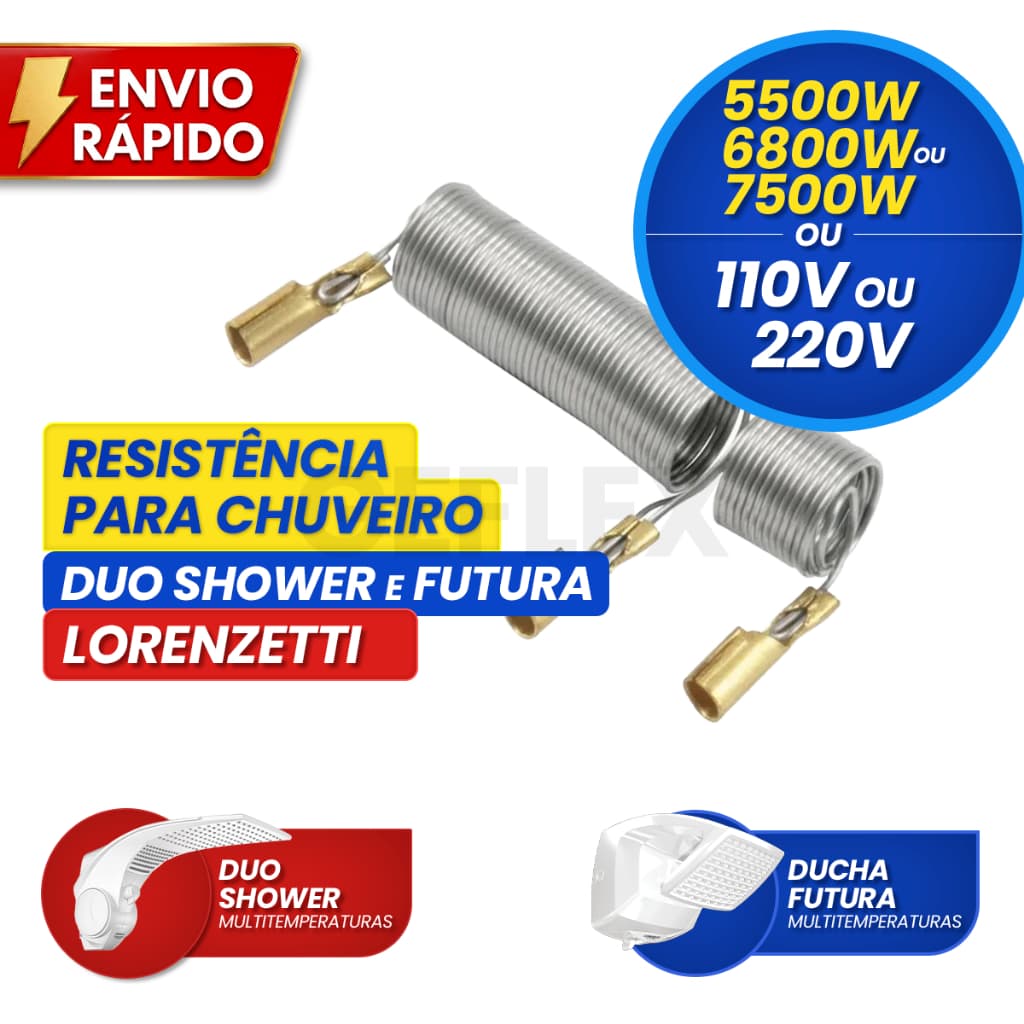 Resistência Similar para Chuveiro Duo Shower 110V ou 220V Kit 2 Peças