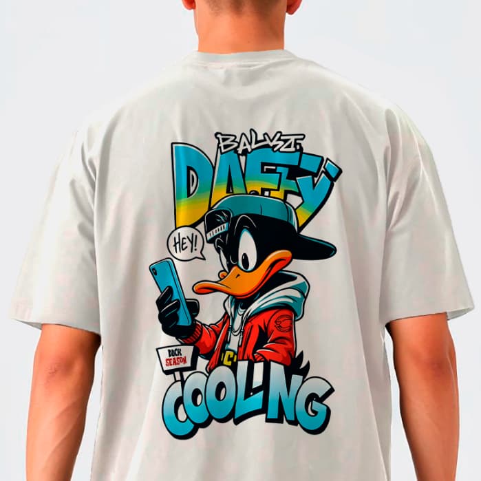 Camiseta DAFFY COOLING Estampa COSTAS 100% algodão Unissex Streatwear