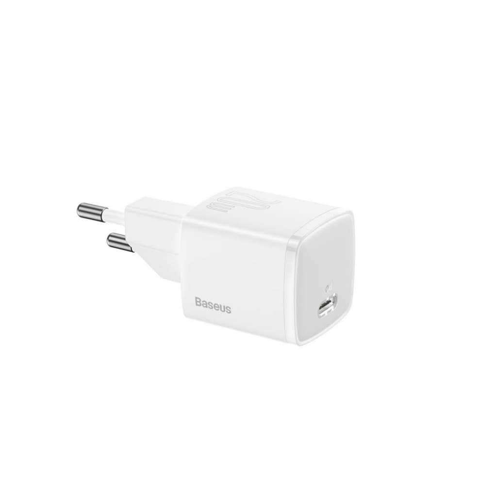 Carregador Baseus Entrada Tipo-C Cube Pd Quick Charger 1c 20w Branco