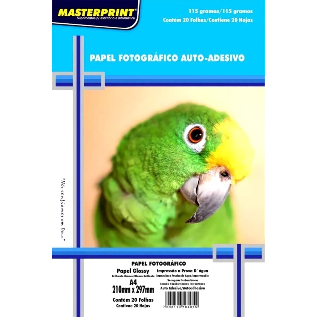 Papel Fotográfico Adesivo A4 Glossy 115g Masterprint