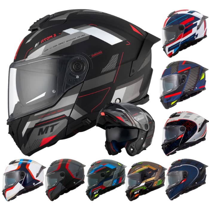 Capacete Moto MT Atom2 Articulado Com Oculos Solar Diversos Gráficos Para Facilitar Sua Escolha