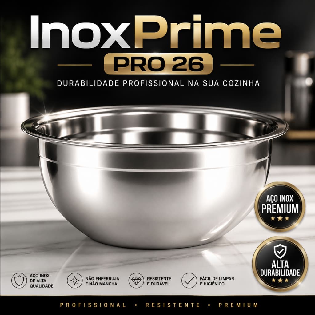 Tigela Aco Inox 26cm Resistente Profissional Cozinha Multiuso Bowl