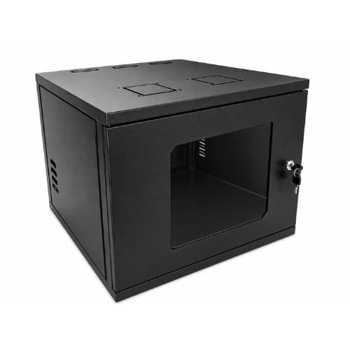 Mini Rack Padrão 19''8U x 570mm com Porta Acrílica Preto Servidor Rede