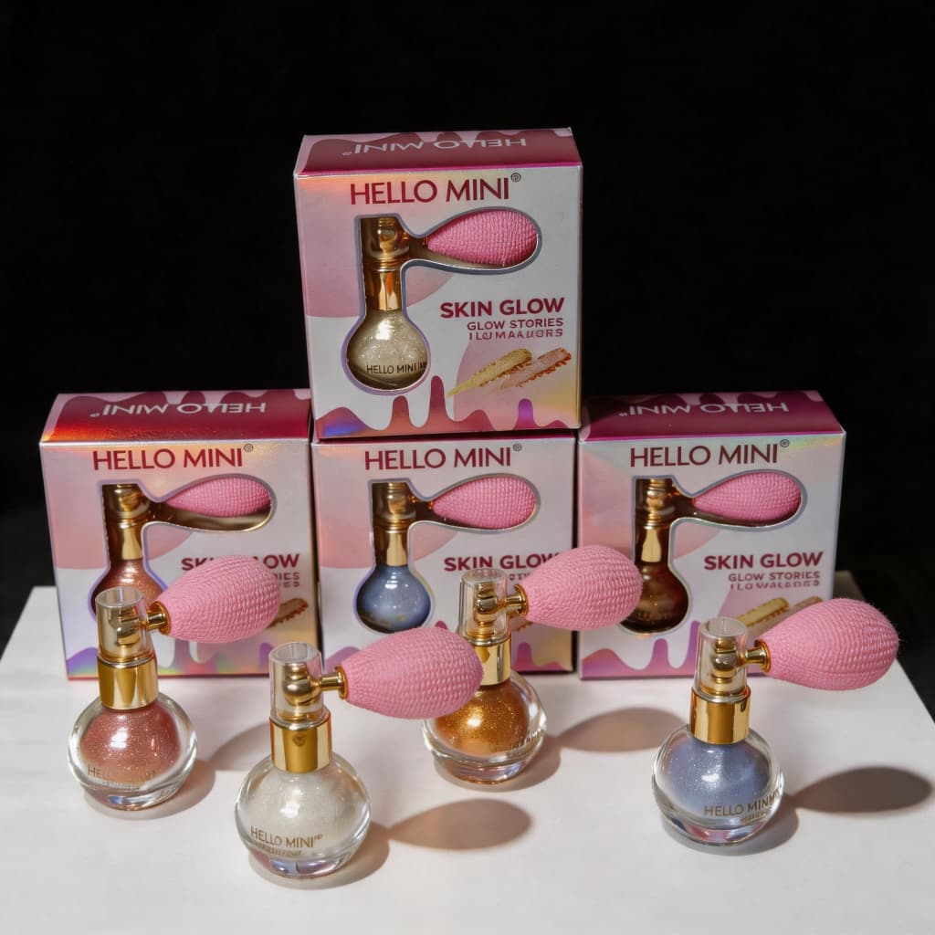 Spray para iluminador com Airbag em pó glitter Alta Brilho, para maquiagem facial e corpo