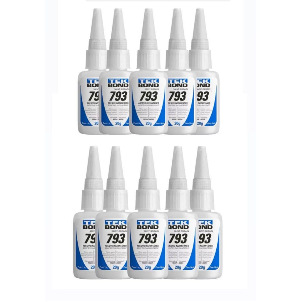 10 Unidade Cola Líquida Tekbond 793 Instantâneo 20g - Cola TekBond - super bonder multiuso