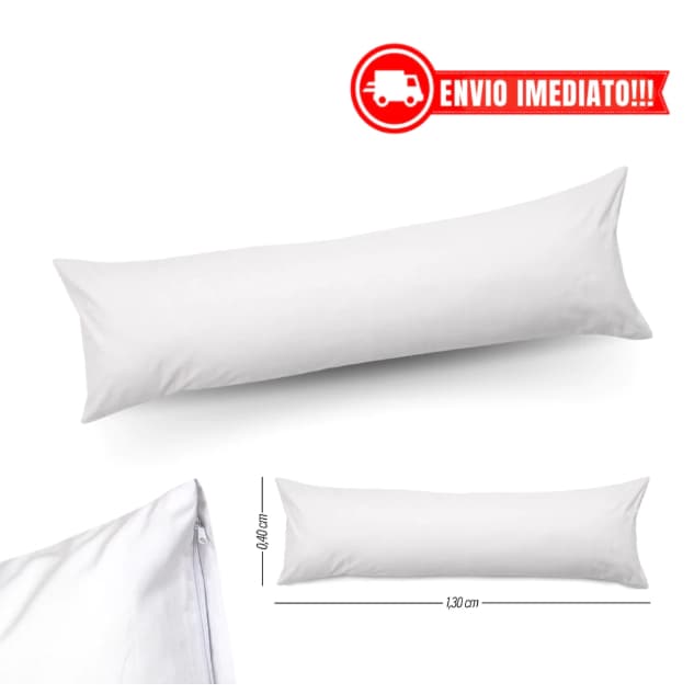 Fronha Xuxão Corpo c/ Zíper - 1,30m x 40cm | Toque de Pêssego Ultra Suave - Conforto e Praticidade!