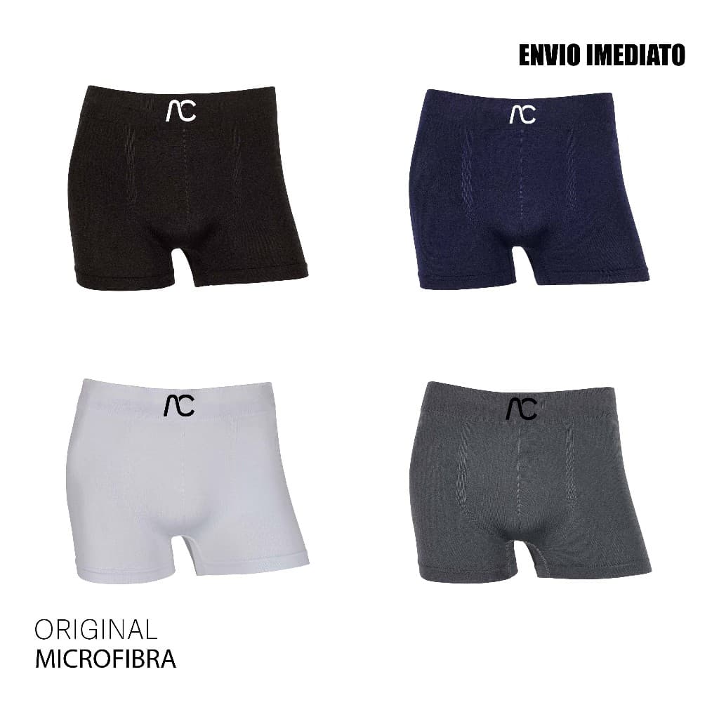 Kit 2 ou 4 cuecas boxer microfibra Original marca AC Sem Costura