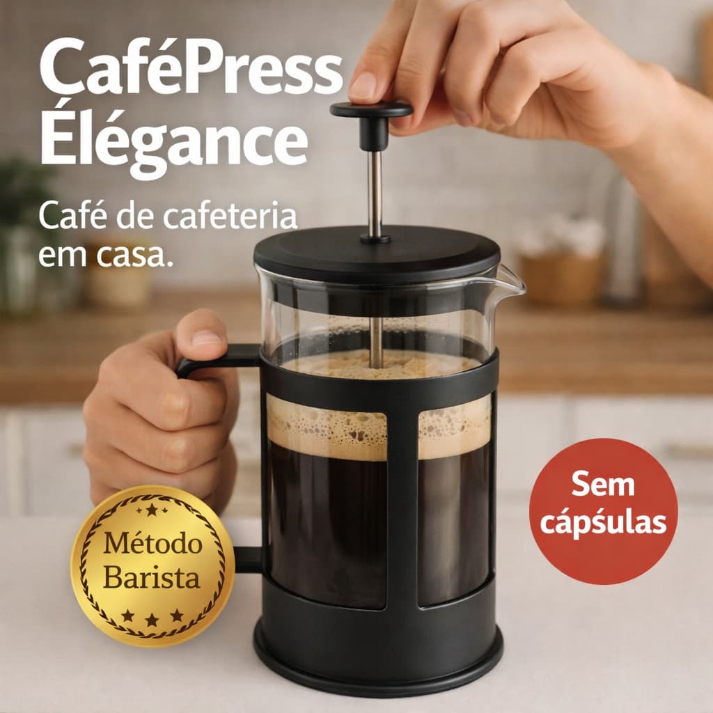 Cafeteira Francesa 300ml Prensa Francesa Manual Vidro Portátil Café Expresso Sem Capsula