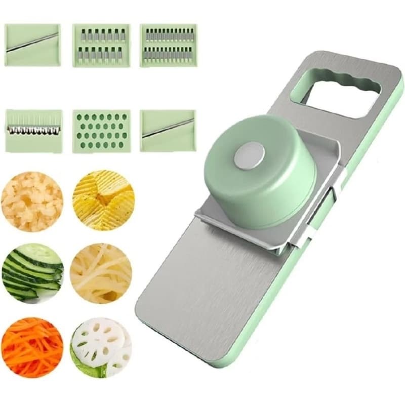 Fatiador De Vegetais 5 em 1 Cortador Picador Ralador Inoxidável Frutas Legumes Vegetais WYL