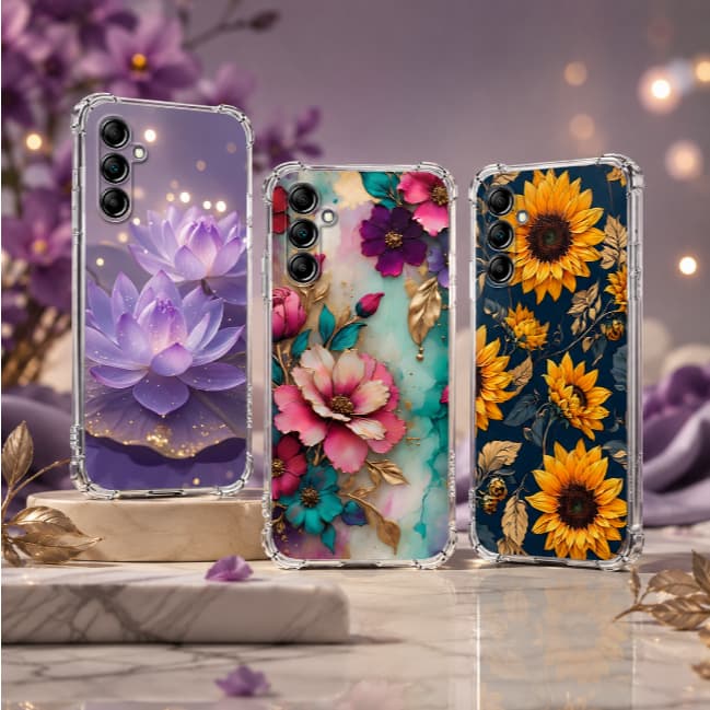 CAPA CAPINHA SAMSUNG A07, A17 , A37 E A57 TPU DESENHOS CAPAS DELICADAS FLORES VARIADAS
