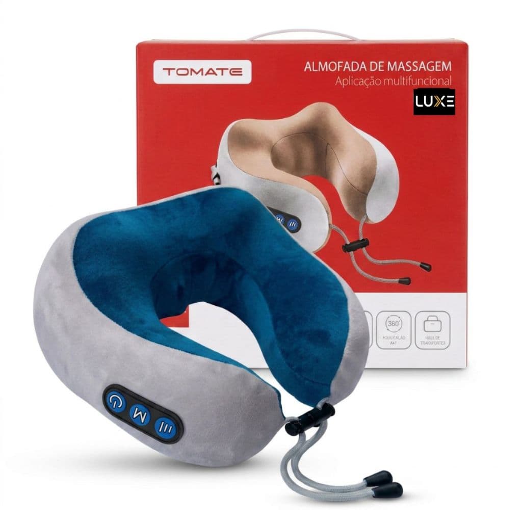 Almofada Massageadora de Pescoço e Ombo Elétrica Infravermelha Bidirecional Recarregável USB