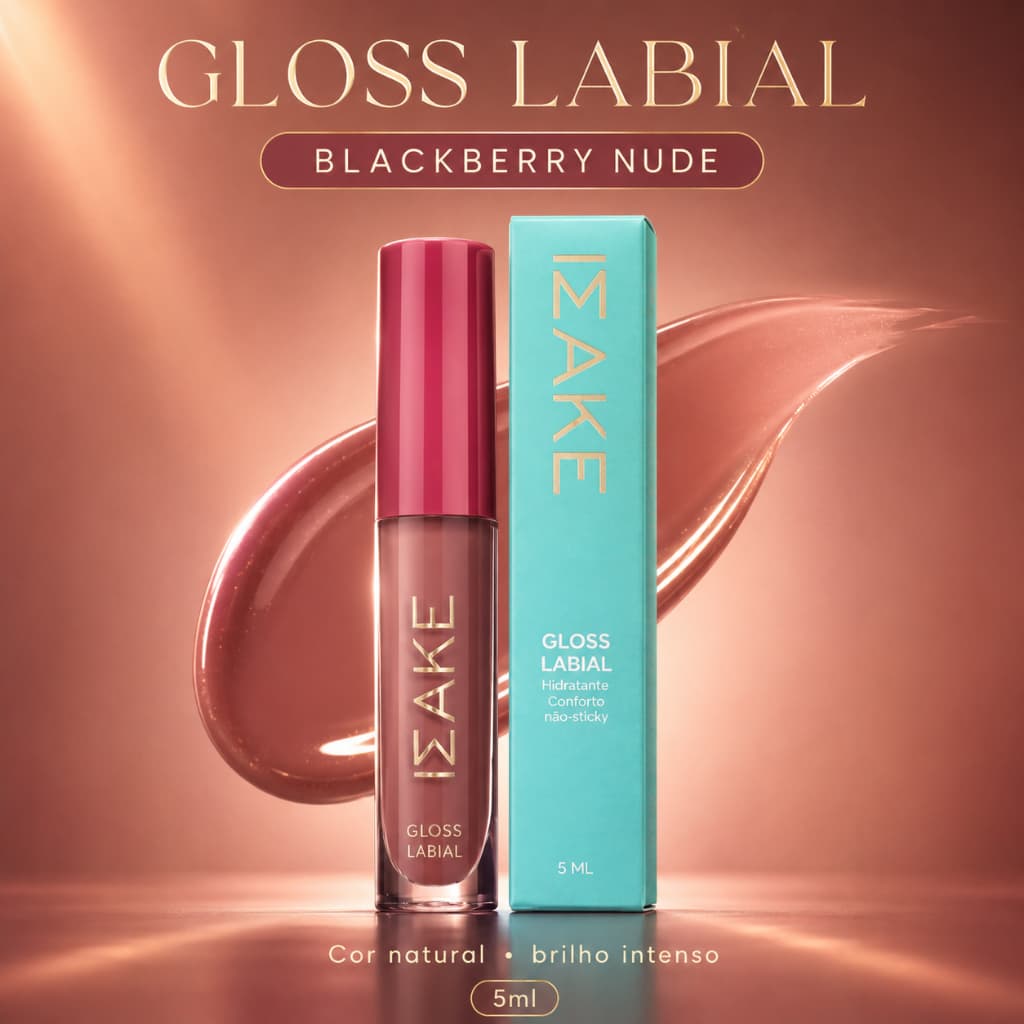 Gloss Labial Blackberry Nude Marrom Rosado Efeito Bocão Volumoso Brilho Intenso 5ml