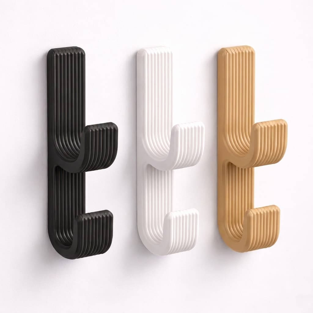 Kit 3 Cabide Duplo Para Toalha Roupa Bolsa Cinto Resistente Fixação Parafuso Várias Cores