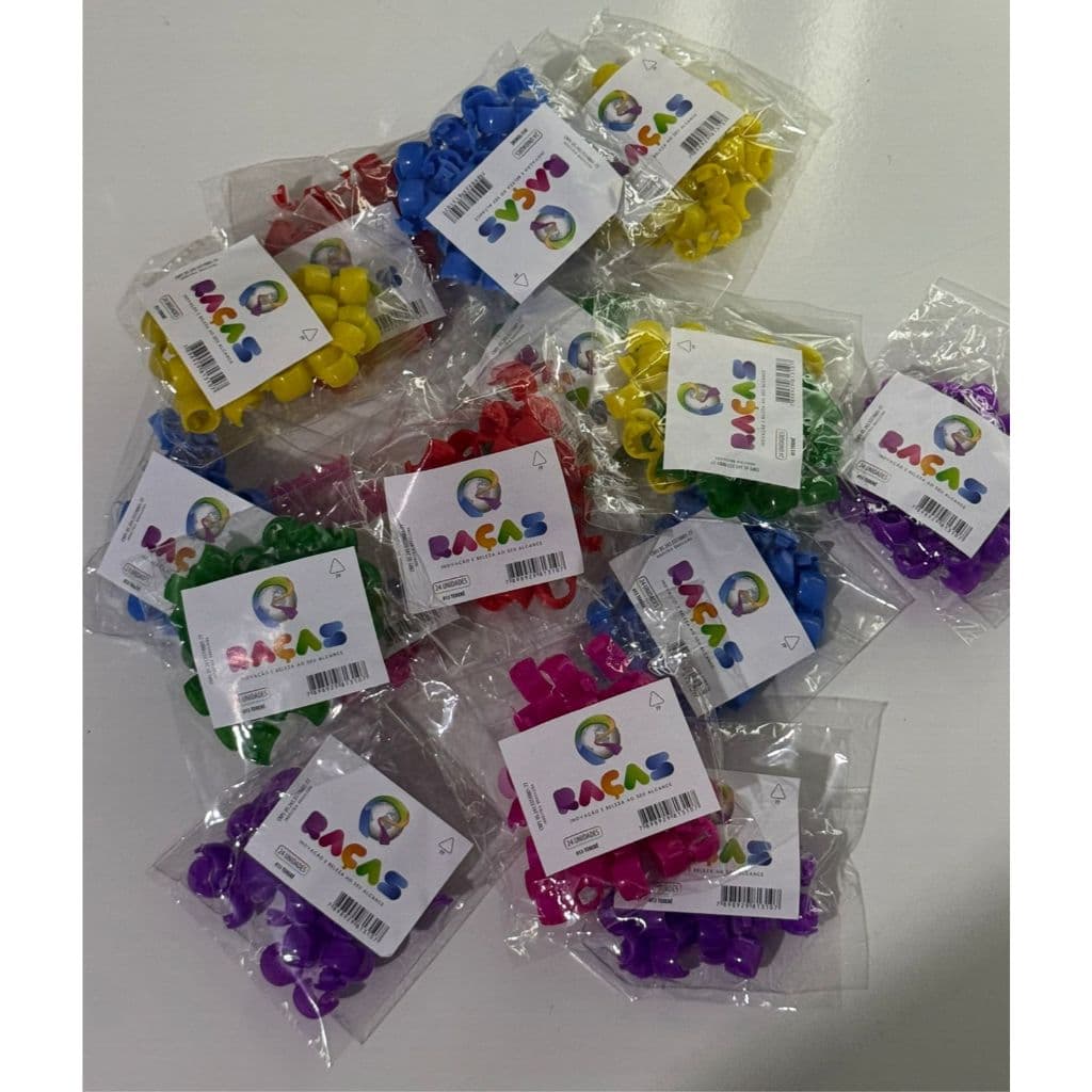 Kit Miçangas Tererê Plástico 40/80 Unidades Coloridos l Penteados Cabelo Maluco
