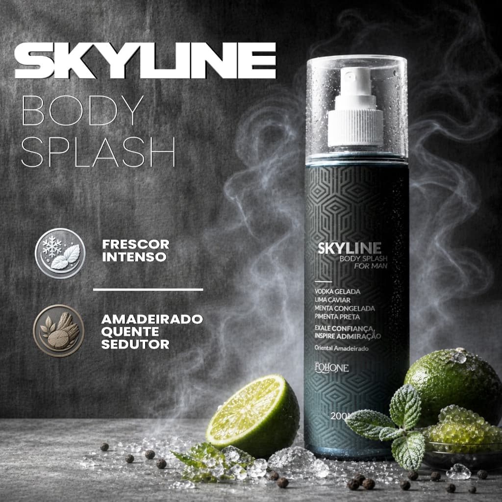 Body Splash Masculino Skyline 200 ML Perfume Amadeirado Oriental