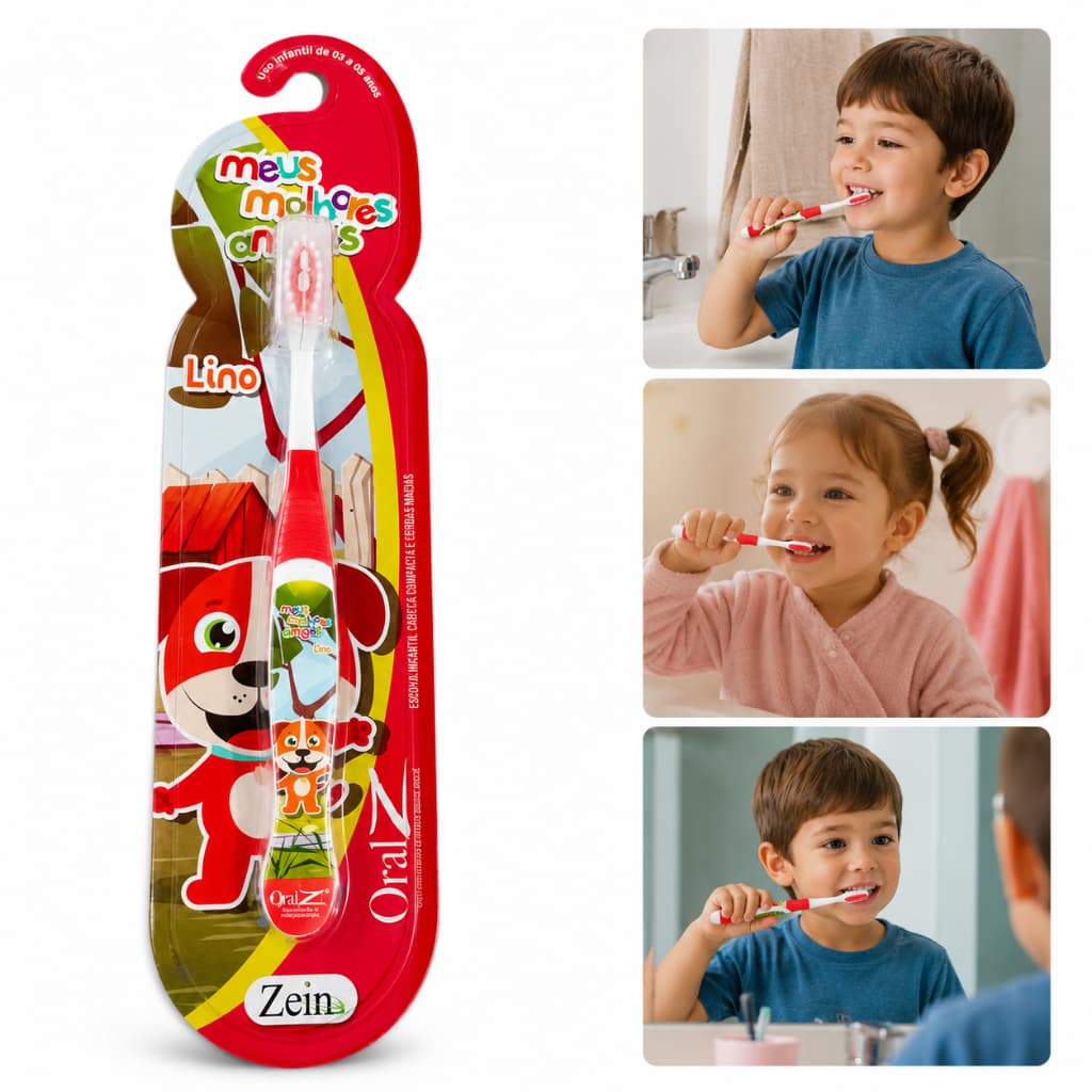 Escova de Dente Infantil Oral-Z Cerdas Macias Higiene Bucal Kids