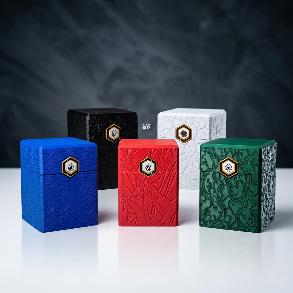 Deck Box - Magic TGA Imantada para 120/100 Cartas Com 1/2 Sleeves – Cores por Mana