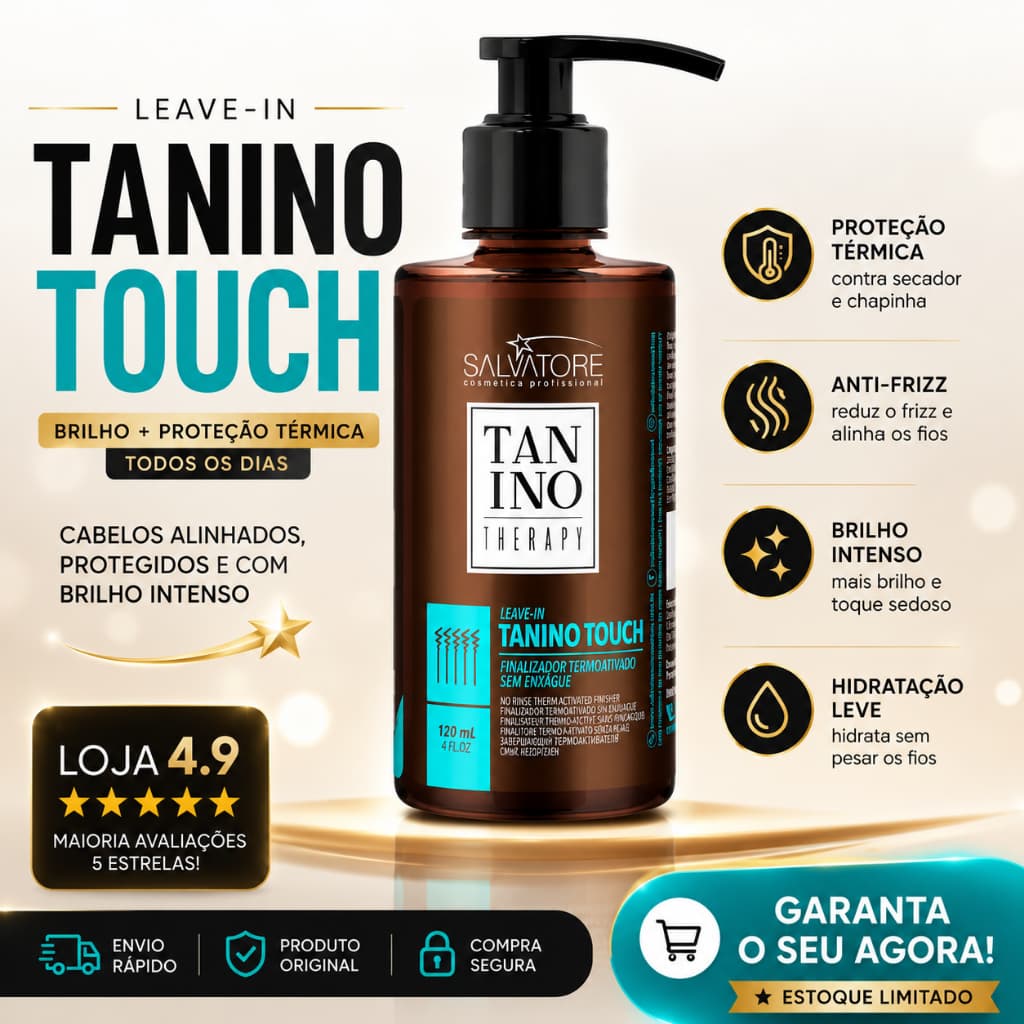 Leave in Para Escova Salvatore Com Proteção Térmica Para Chapinha Secador Brilho Antifrizz