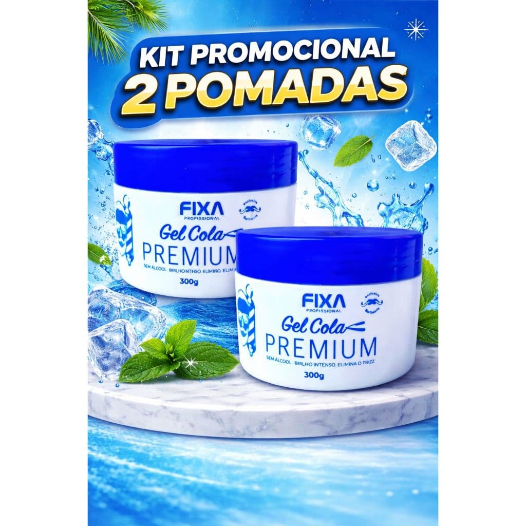 2 Gel Cola Fixa Profissional 300g Elimina o Frizz