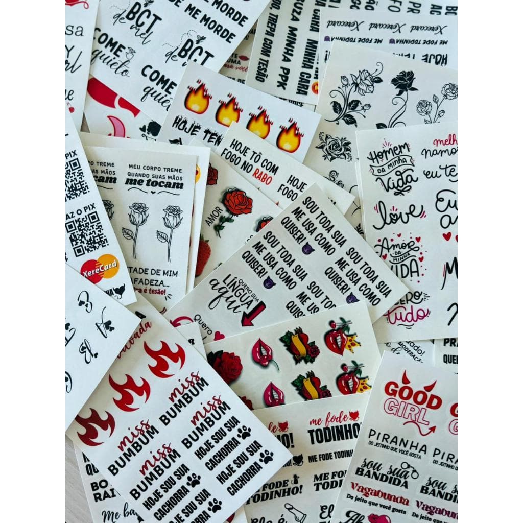 KIT 50 CARELAS TATUAGENS TEMPORÁRIAS | depilação | adesivos | tatuagem temporária | Dia dos Namorados| epilação