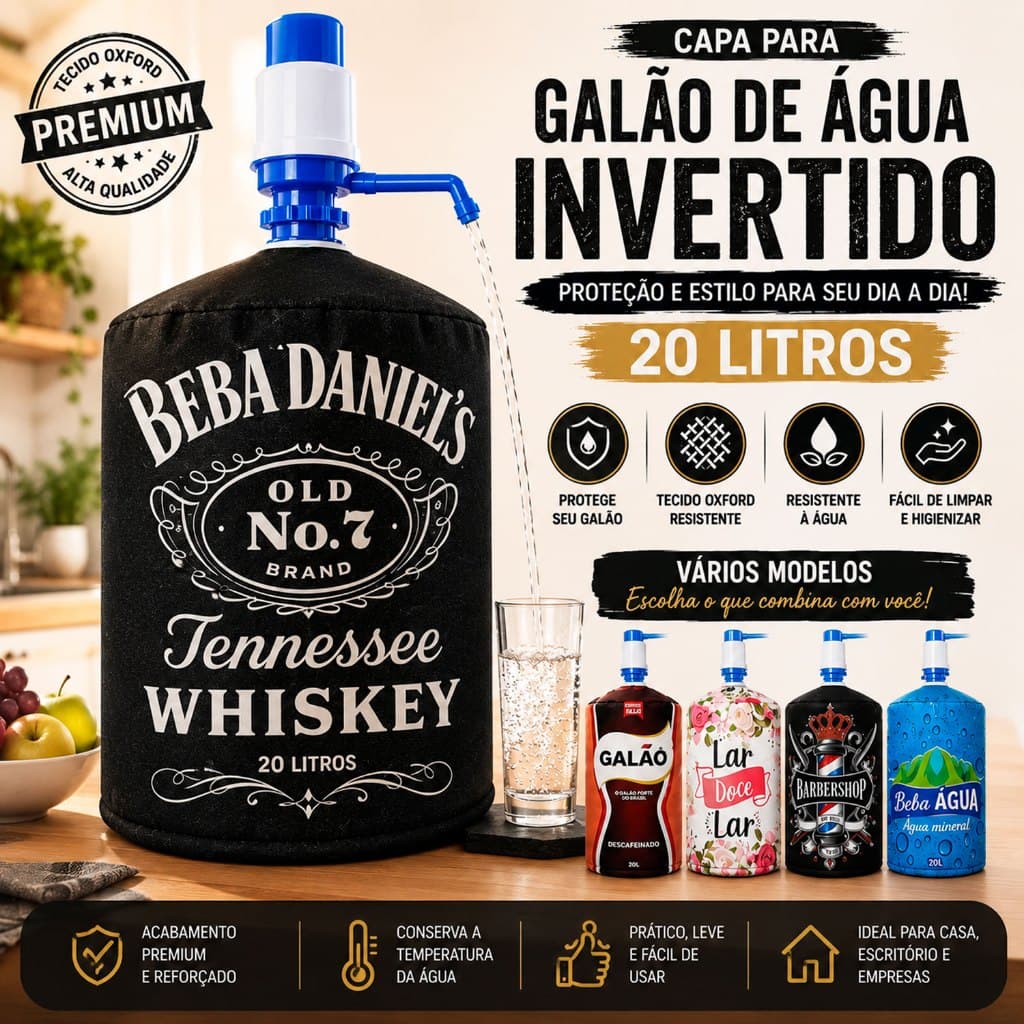Capa Para Galão De Água Invertido 20L Com Estampa Moderna Vários Modelos