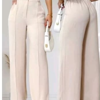 Calça pantalona Femenina  cintura alta com bolso social