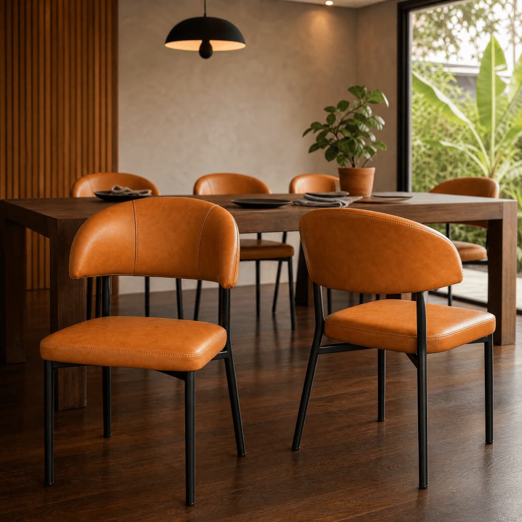 Kit 2 Cadeiras Roma Estofadas Modernas Jantar Cozinha Restaurante Ferro Reforçada 120kg