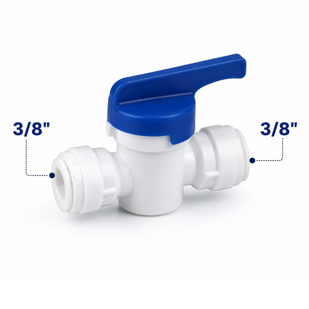 Válvula Engate Rápido Mangueira 3/8 X 3/8 – Controle de Água para Filtro, Purificador e Osmose